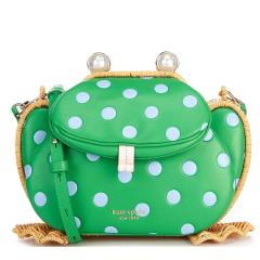 kate spade かごバッグ 緑/ベージュ　籠バック　￼ ケイトスペード かごバック カエル レディース ブランド 斜め掛け 大人