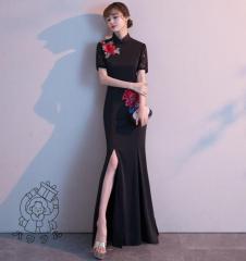 送料無料】女性用 仮装 中世貴族風 ロングドレス レッド 9分袖 舞台