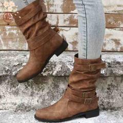 ウエスタンブーツ ウエスタン カントリーダンス カウボーイ 刺繍 ロングブーツ 女性用 本革調 茶色 スエード ブラウン ラウンドトゥ S＆L ジョッキーブーツ ウエスタンブーツ ウエスタン カントリーダンス カウボーイ 刺繍