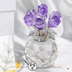 スワロフスキー Swarovski 置物 クリスタル Flower Dreams - Red Rose