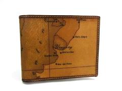 PRIMA CLASSE プリマクラッセ 世界地図柄 PVC 二つ折り 財布 札入れ カード入れ レディース ブラウン系 DI8137