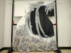 平和屋着物○五代目・諏訪好風 訪問着 紬地 遠山文 正絹 逸品 未使用