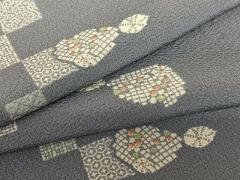 平和屋着物○江戸小紋 寄せ小紋柄 黒地 正絹 逸品 BAAW5036hjの通販は