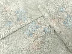 平和屋着物●本場大島紬　白大島　カタス7マルキ　花陶器文　正絹　逸品　AAAX0266np 平和屋着物○本場大島紬 白大島 カタス7マルキ 花陶器文 正絹 逸品