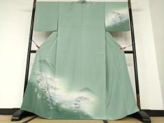 平和屋着物□訪問着 友禅 風景文 暈し染め 正絹 逸品 CABJ8207xeの通販