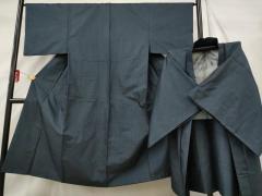 平和屋着物○男性 本場大島紬 アンサンブル・長襦袢セット 網代文