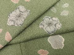 平和屋着物▽江戸小紋 単衣 風景地紋 石竹色 正絹 逸品 AABA9140jhの