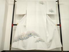 平和屋着物▽十日町 名門 滝泰謹製 訪問着 単衣 紬地 絞り 辻が花 正絹