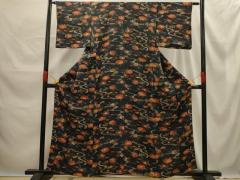 平和屋着物▽上質な紬　単衣　更紗花文　正絹　逸品　CAAW2842ut 平和屋着物▽上質な紬 単衣 更紗花文 正絹 逸品 CAAW2842utの通販はau