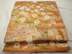 平和屋着物○虹色創家 本郷大田子 九寸開き名古屋帯 霞文 正絹 逸品