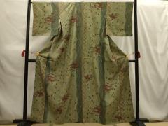 平和屋着物□極上 夏物 江戸小紋 変わり縦絽 鮫小紋柄 黒地 逸品