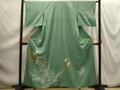 平和屋着物◎六通柄袋帯 唐織 雪輪露芝文 金糸 引箔 正絹 逸品