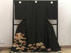 平和屋着物○豪華黒留袖 友禅 作家物 花篭 人物文 正絹 逸品