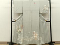 平和屋着物▽訪問着 無双 紗袷 紗×紗 枝花文 金彩 正絹 逸品 未使用