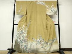 平和屋着物□極上 夏物 浴衣 有松鳴海絞り 訪問着 丸文 濃紺地 綿 逸品