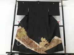 平和屋着物▽本塩沢　単衣　草花文　正絹　逸品　AABE4271jh 平和屋着物▽本塩沢 単衣 更紗花文 正絹 逸品 DABE4400azの通販 by