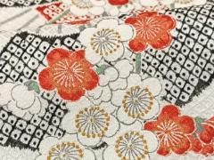 平和屋着物▽本塩沢　単衣　草花文　正絹　逸品　AABE4271jh 平和屋着物▽本塩沢 単衣 更紗花文 正絹 逸品 DABE4400azの通販 by