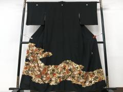 平和屋着物▽色無地 単衣 梅鼠色 鬼しぼ縮緬 洗える着物 AABH5688jhの