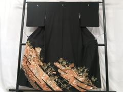 平和屋着物●本場大島紬　9マルキ　雲取り枝花文　正絹　逸品　未使用　CABC6499yc 平和屋着物○本場大島紬 9マルキ 泥染め 菱花文 久野織物謹製 証紙付き
