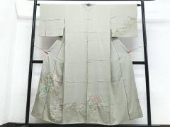 平和屋着物●上質な紬　花唐草文　正絹　逸品　CABB4429yc 平和屋着物○上質な紬 花唐草文 正絹 逸品 CABB4429ycの通販 by 平和屋