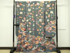 平和屋本店■極上　京加賀友禅　松本健一　振袖　鴛鴦　たたき染め　逸品　CZAA1448s5 czaa1448_02.jpg