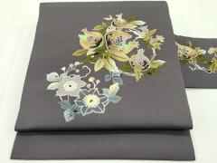 平和屋着物○虹色創家 本郷大田子 九寸開き名古屋帯 霞文 正絹 逸品