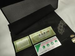平和屋着物＊夏物　黒紋付　黒反物　着尺　絽　五泉　深泥黒　逸品　未使用　DAAW7815zzz 平和屋着物＊夏物 黒紋付 黒反物 着尺 絽 五泉 深泥黒 逸品 未使用