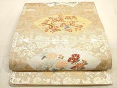 平和屋着物●両面　六通柄袋帯　ふくれ織　横段文　正絹　逸品　DAAZ6898fe 平和屋着物◎六通柄袋帯 ふくれ織 乱菊 正絹 逸品 BAAV9968hvの通販は