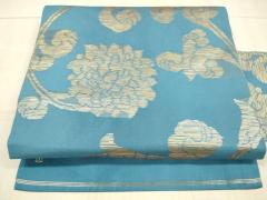 平和屋着物＊夏物 九寸開き名古屋帯 霞文 金糸 正絹 逸品 DAAW4513cmの