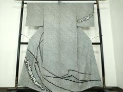 平和屋着物＊夏物　訪問着　絽　刺繍　勝虫　暈し染め　銀糸　正絹　逸品　AABA9353jd 平和屋着物＊夏物 訪問着 絽 刺繍 勝虫 暈し染め 銀糸 正絹 逸品