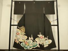 平和屋着物▽上質な紬 単衣 更紗花文 正絹 逸品 CAAW2842utの通販はau