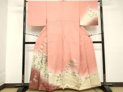 平和屋着物○本場大島紬 白大島 一元7マルキ 花尽くし 正絹 逸品