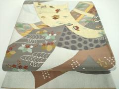 平和屋着物○六通柄袋帯 唐織 瓦取疋田文様 金銀糸 正絹 逸品