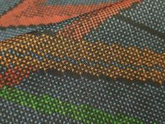 平和屋着物○織物一筋名門 織悦 全通柄 本袋帯 陶器更紗花横段文 金糸