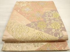 平和屋着物◎六通柄袋帯 唐織 正倉院花文 金銀糸 正絹 逸品 BAAU8426yc