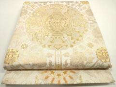 平和屋着物◎六通柄袋帯 唐織 能衣色紙 金糸 正絹 逸品 BAAV8456hvの