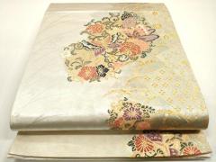 平和屋着物○本場大島紬 色紙重ね花唐草文 正絹 逸品 未使用