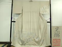 平和屋着物●塩瀬　九寸名古屋帯　紬地　総刺繍　たけのこ　黄蘆染色　正絹　逸品　DAAZ3184ob 平和屋着物○塩瀬 九寸名古屋帯 紬地 総刺繍 たけのこ 黄蘆染色 正絹