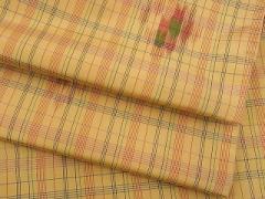 平和屋着物■上質な紬 矢絣格子柄 逸品 n-kv1889