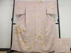 平和屋着物●総刺繍　訪問着　紬地　中国三大刺繍　スワトウ刺繍　汕頭刺繍　相良刺繍　吉祥花唐草文　黒地　金糸　正絹　逸品　AABG7918cs 平和屋本店□極上 中国三大刺繍 スワトウ刺繍 汕頭刺繍 総刺繍 訪問着
