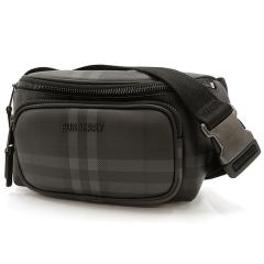 BURBERRY �o�[�o���[ �����Y �{�f�B�o�b�O 8128050�^ML IRON CHECK BOMBAG BIN �`���R�[���O���[ 2026�H�~�V�� �J�o�� ���O�W���A���[