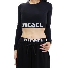 DIESEL �f�B�[�[�� ���f�B�[�X T�V���c A18281 0PLAR / MELISSA-D-POP �N���b�v�h �V���[�g�� �N���[�l�b�N ���S �����O�X���[�u ���� �X