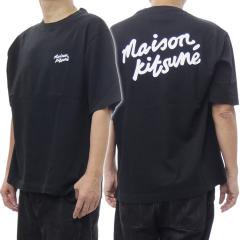 MAISON KITSUNE ���]���L�c�l T�V���c �����Y �N���[�l�b�NT�V���c ���� �g�b�v�X PM00110KJ0119 / HAND WRITING OVER SIZE TEE-SHIRT �u