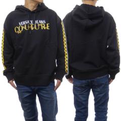 �����f���Z�[���I VERSACE JEANS ���F���T�[�`�F�W�[���Y �p�[�J�[ �����Y �v���I�[�o�[ �R�b�g�� ��100�� 75GAIF01 CF00F �u���b�N