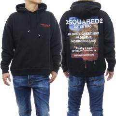 �����f���Z�[���I DSQUARED2 �f�B�[�X�N�G�A�[�h �p�[�J�[ �����Y �v���I�[�o�[ �R�b�g�� ��100�� S74GU0833 S25516 / Relax Fit Hoodie 