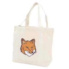 �����f���Z�[���I MAISON KITSUNE ���]���L�c�l �o�b�O �����Y �R�b�g�� ��100�� �g�[�g�o�b�O LW05101 WW0050 / FOX HEAD TOTE BAG �I�t