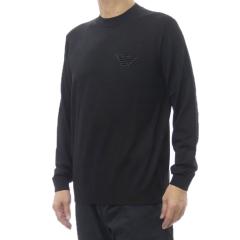 2025 �H�~�V��I EMPORIO ARMANI �G���|���I�A���}�[�j �����Y�N���[�l�b�N�j�b�g �Z�[�^�[ EM002419 AF14158 �u���b�N 2025�H�~�V��