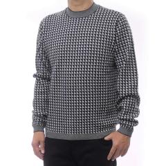 2025 �H�~�V��I EMPORIO ARMANI �G���|���I�A���}�[�j �Z�[�^�[ �����Y �N���[�l�b�N �j�b�g EM001989 AF14199 �u���b�N�~�z���C�g