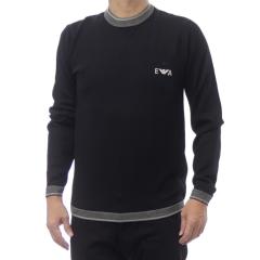 2025 �H�~�V��I EMPORIO ARMANI �G���|���I�A���}�[�j �Z�[�^�[ �����Y �N���[�l�b�N �j�b�g EM003387 AF14697 �u���b�N