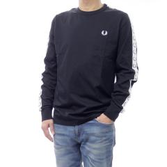 �Z�[��AW FRED PERRY �t���b�h�y���[ �����Y�N���[�l�b�N�����OT�V���c M4621 / TAPED LONG SLEEVE T-SHIRT �u���b�N 